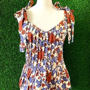 👚Anthropologie Let Me Be floral peplum top